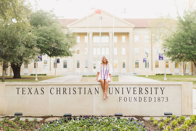 DFW senior portrait session at golden hour in Fort Worth
